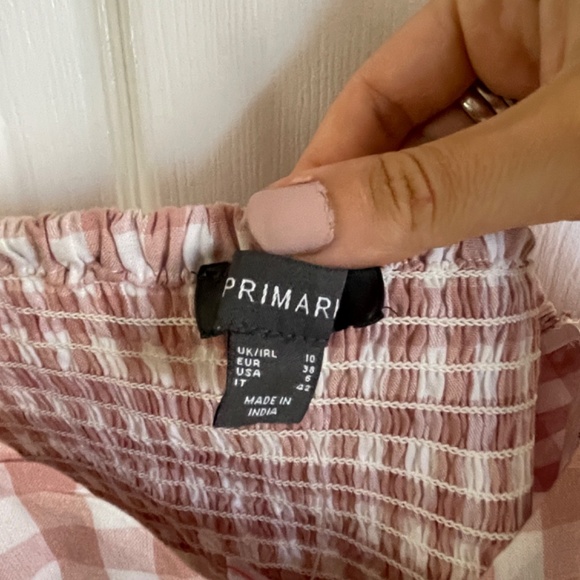 Check Plaid Button Front Gingham Pink Cropped Cami Top - Picture 6 of 6